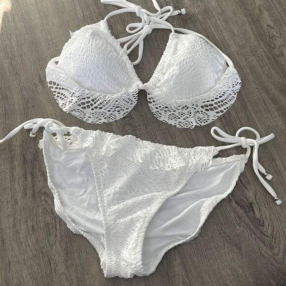 Ralph Lauren New White Lace Bikini Small - Picture 2 of 6